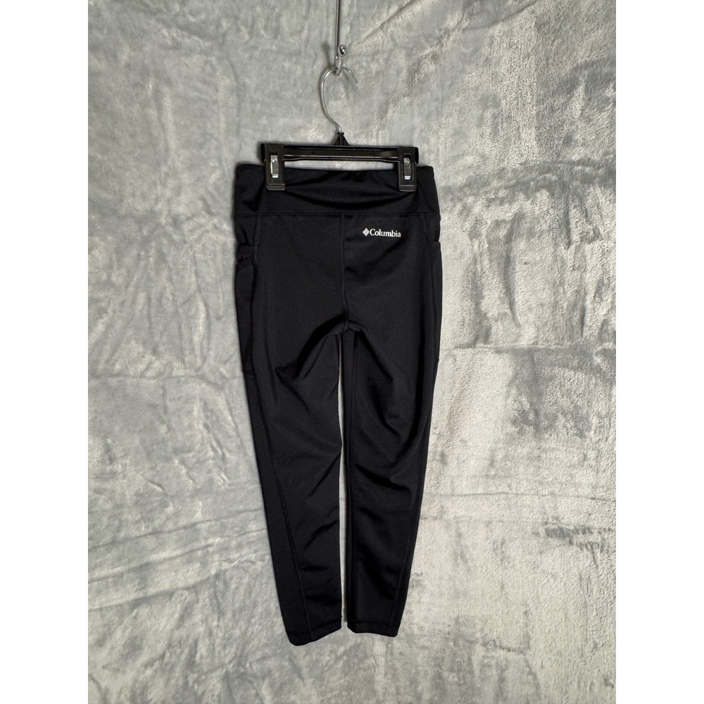 Columbia Kids Black Active Leggings Side Pockets XS 6/6X AG0067 hiking soccer